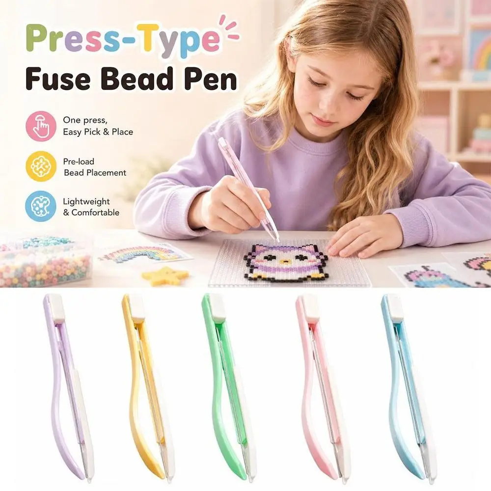 Smooth Slide Bean Needle Pen No-Shake Press-On Mechanism Press Point Grip Pen Durable Point Grip Automatic Bean Pen For Crafts
