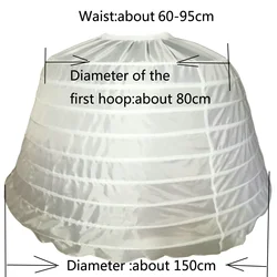 Diameter 150cm 9 Hoops Petticoat Underskirt For Big Ball Gown Wedding Dress  Bridal Gowns Wedding Accessories Crinoline