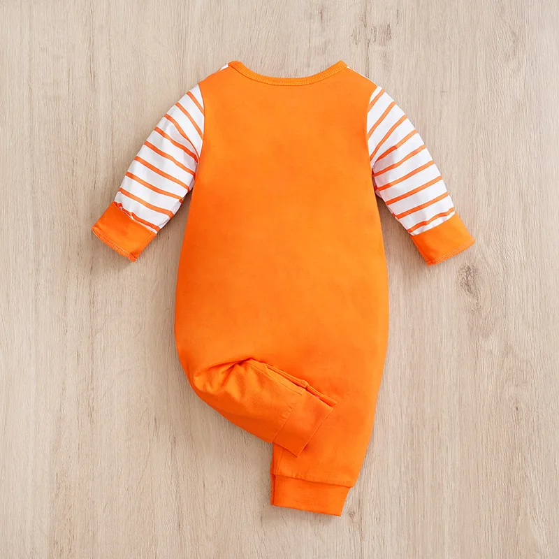 Baby Boys Girl Unisex Newborn Onesies Romper 0-18 Months Toddler Clothing Infant Long Sleeve Orange striped crab cotton Jumpsuit