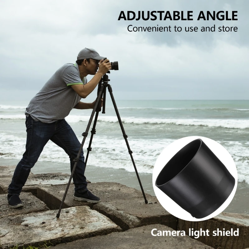 Reversible Lens Hood ET74B Compatible for RF100-400mm F5.6-8&EF70-300mm f/4-5.6 Camera Lens Sunshades Light Blocking