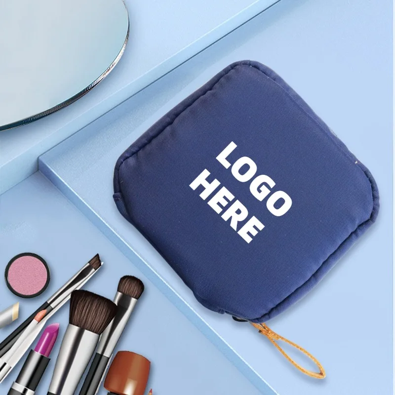 Custom Logo Women Girls Nylon Storage Bag Small Makeup Bag Case with Separate Pouch Travel Cosmetic Pouch Waterproof Handbag
