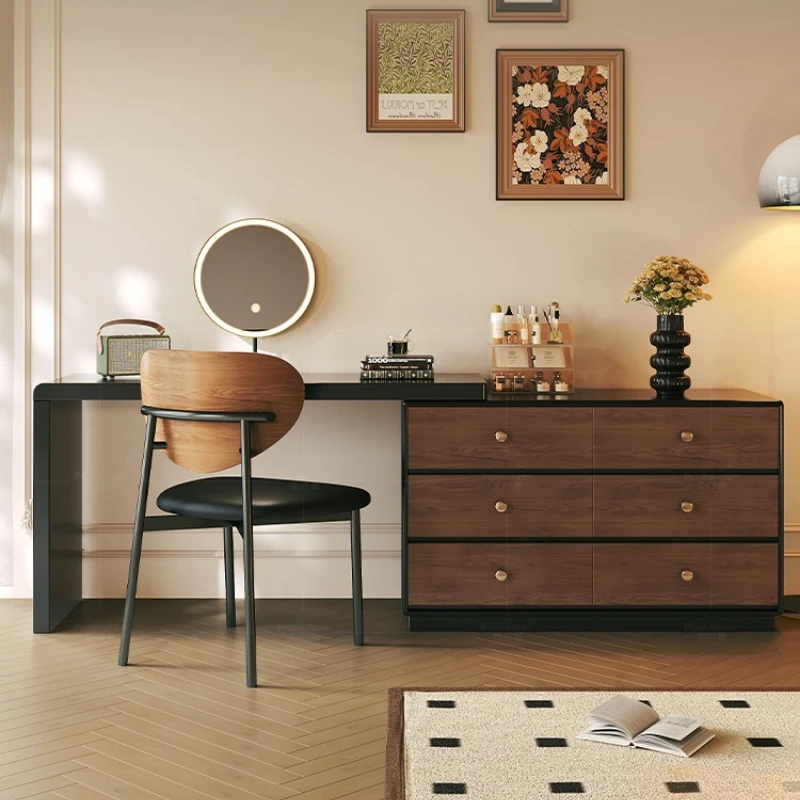 

retractable vanity desk light mirror seat household dressing makeup table antique penteadeiras de maquiagem Bedroom furniture