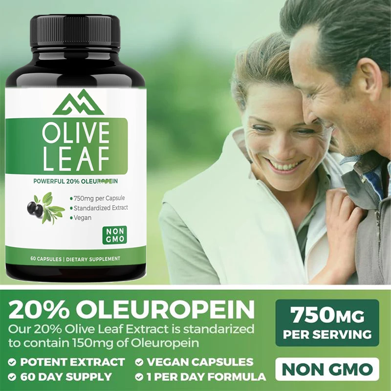 

Olive Leaf Extract 20% Oliviopicroside Suitable for Vegetarian Immune Support and Antioxidant 60 Capsules