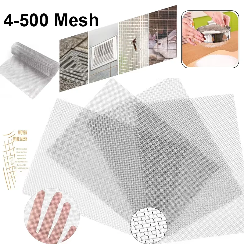 1 Stück 4-500 Mesh Edelstahl-Filtergewebe Metall-Frontreparatur-Fixierfiltergewebe Drahtsiebplatte Siebfilter – Detail 2