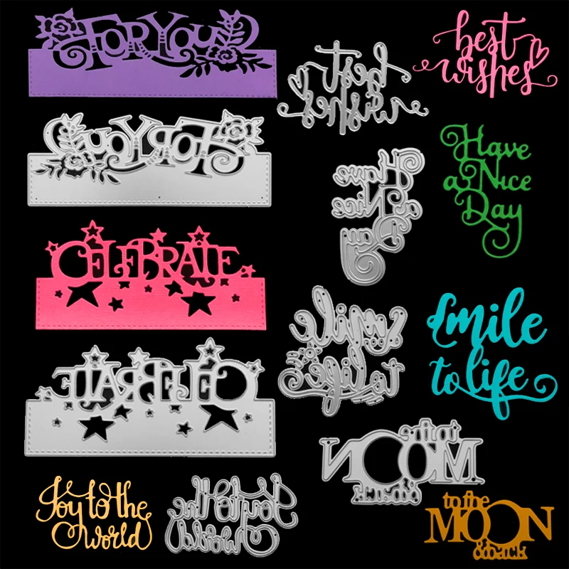 Words Die Cuts For Card Making Embossing Inspirational Word Metal Cutting Dies Sympathy Words Template Stencil Dies Cut