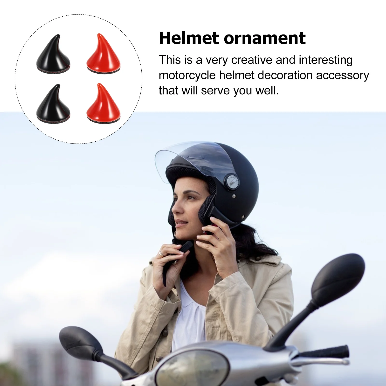 8 قطعة قرون الشر زينة دراجة نارية الملحقات دائم خفيفة الوزن آمنة لامعة خوذات الدراجة سيارة ديكور #1