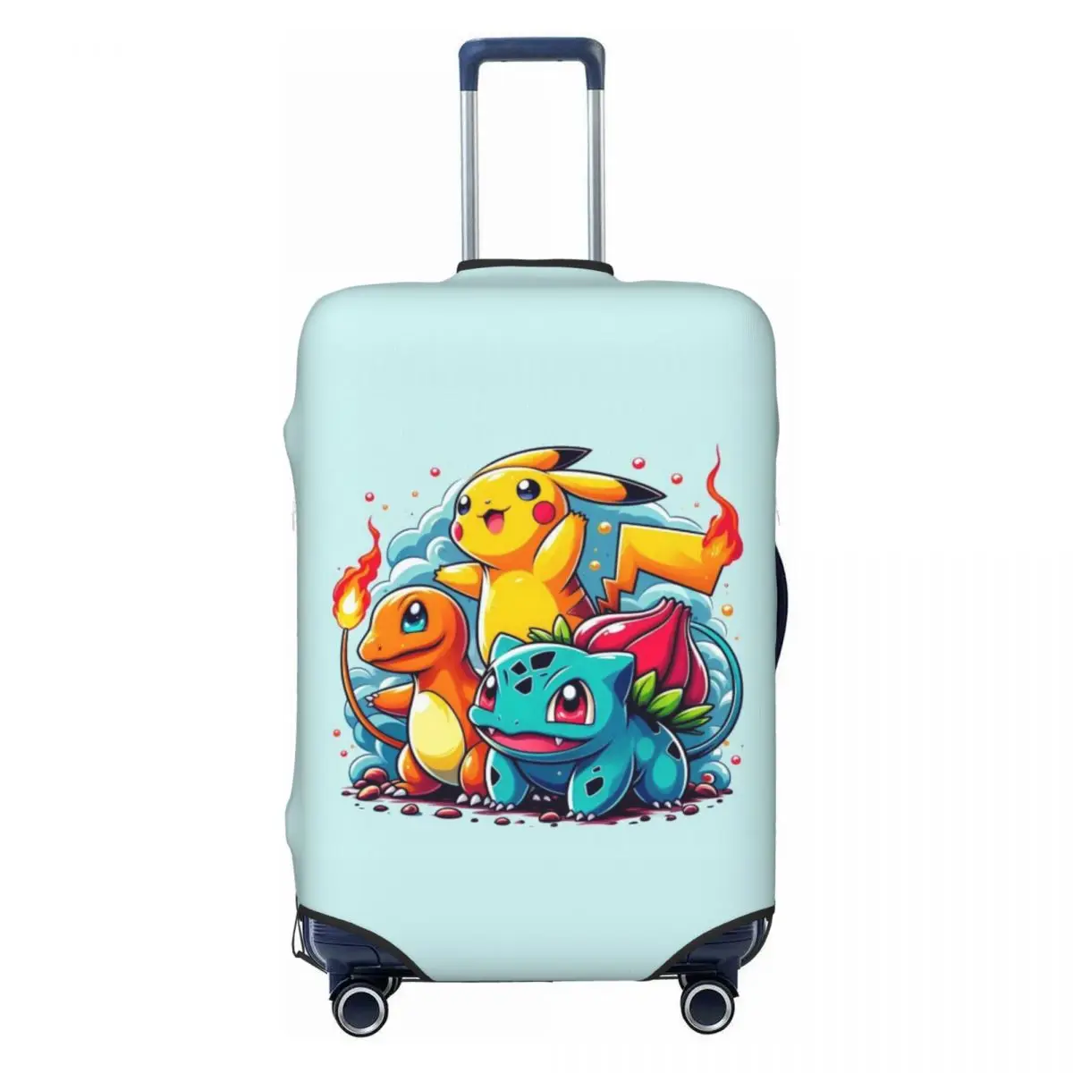 

Custom Bikachus Cartoon Luggage Cover Cute Suitcase Protector Covers Suit For 18-32 inch