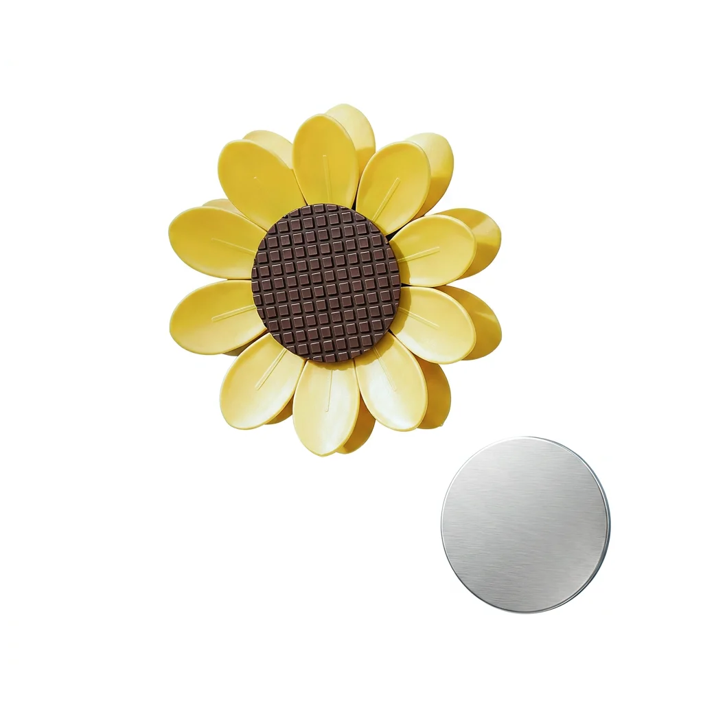 Magnetic Bag Clip Sunflower Shaped Food Sealer Clips with Silicone Ring Snack Bag Clips Heavy Duty Plastic Chip Clips for
