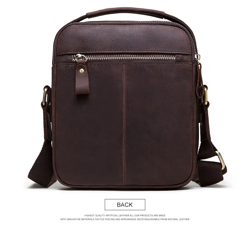 Men's British-Style Genuine Leather Retro Crossbody Bag Single-Shoulder Commuting Tote with iPad Compartment Bolsas De Hombre