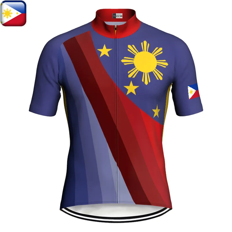 Philippines Cycling Jersey, Short Sleeve Sweater, Bike Road Shirt, Bicycle Top, Downhill Wear, Racer Vintage Jersey, Filipino