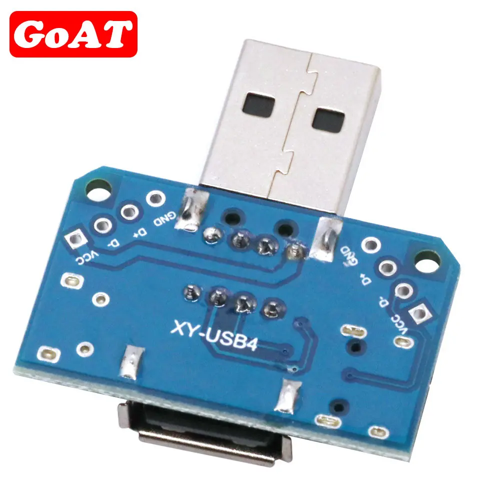 USB Head Switchboard Male USB Connector to  Type-c  Micro  Female USB 2.54-4P transfer test board USB adapter plate XY-USB4