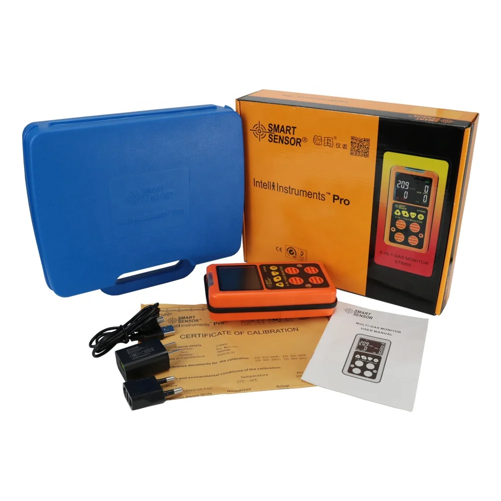 4 in 1 Rilevatore di gas digitale UE O2 H2S CO LEL Mini analizzatore di gas portatile Monitor dell'aria Tester di perdite di gas Misuratore di monossido di carbonio ST8900