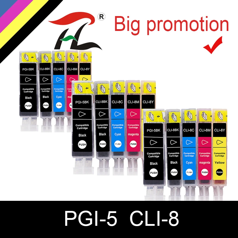 15PCS Compatible Ink Cartridges PGI-5 CLI-8 PGI5 CLI8 for Canon PIXMA iP4200 iP4300 iP4500 MP500 iP5200 MP530 MP600 MP610 MP800