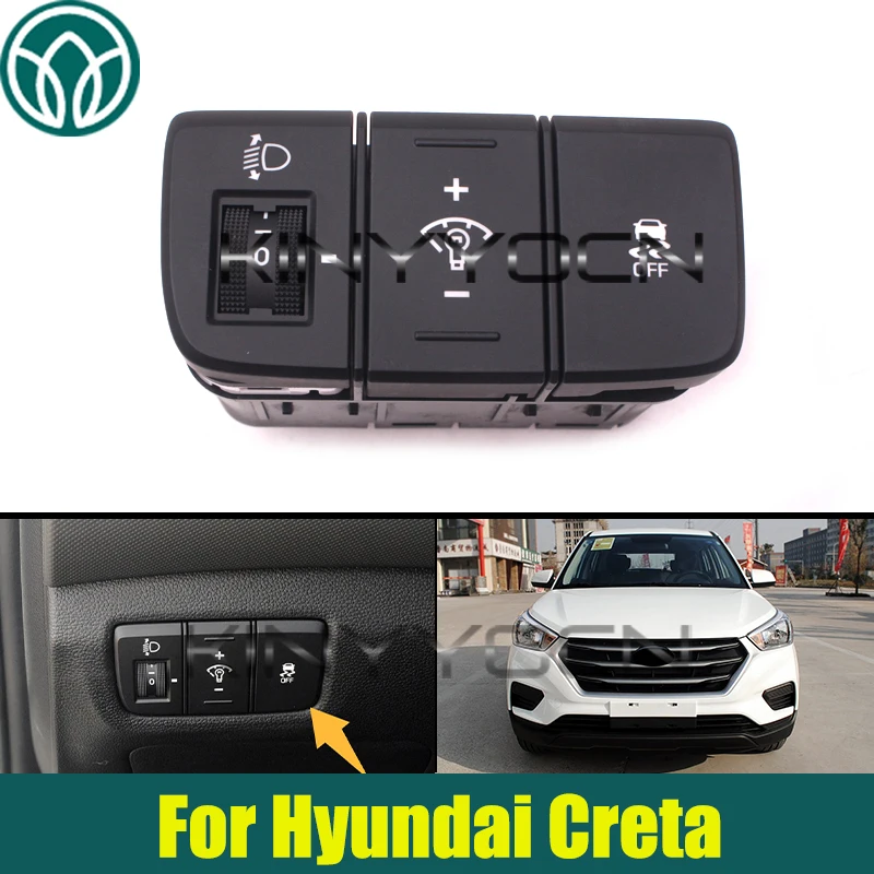 

Car Headlight Adjustment Switch For Hyundai Creta Instrument Brightness Adjustment Switch Button 93300-C9000