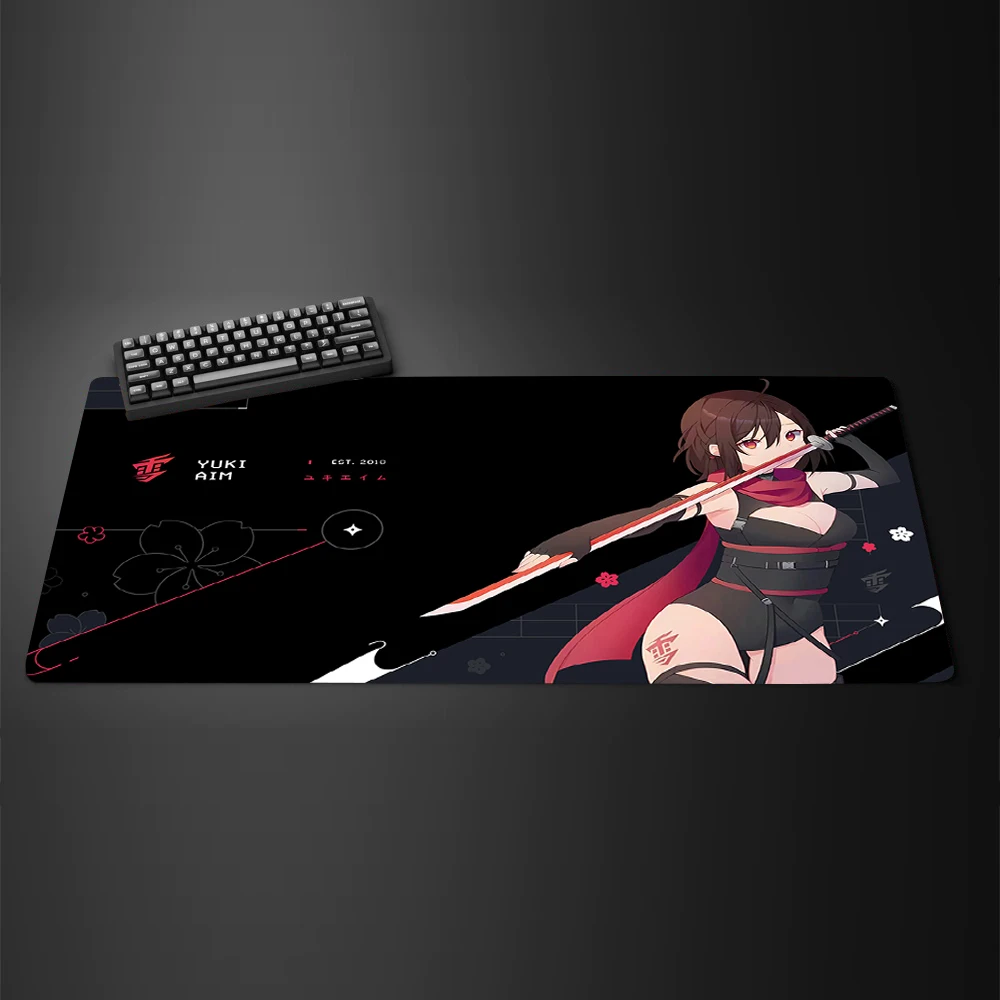 

YUki Aim Gaming Mouse Pad katana Non-Slip Mouse Mat Anime Large Mousepad Gamer Professional Computer Desk Pad Keyboard Mat