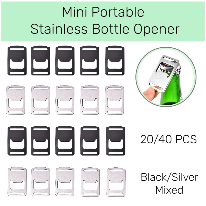 

20/40pcs Stainless Steel Bottle Opener Neck Lanyard Beer Opener Backpack Webbing Buckle Portable Groomsmen Wedding Party Favor