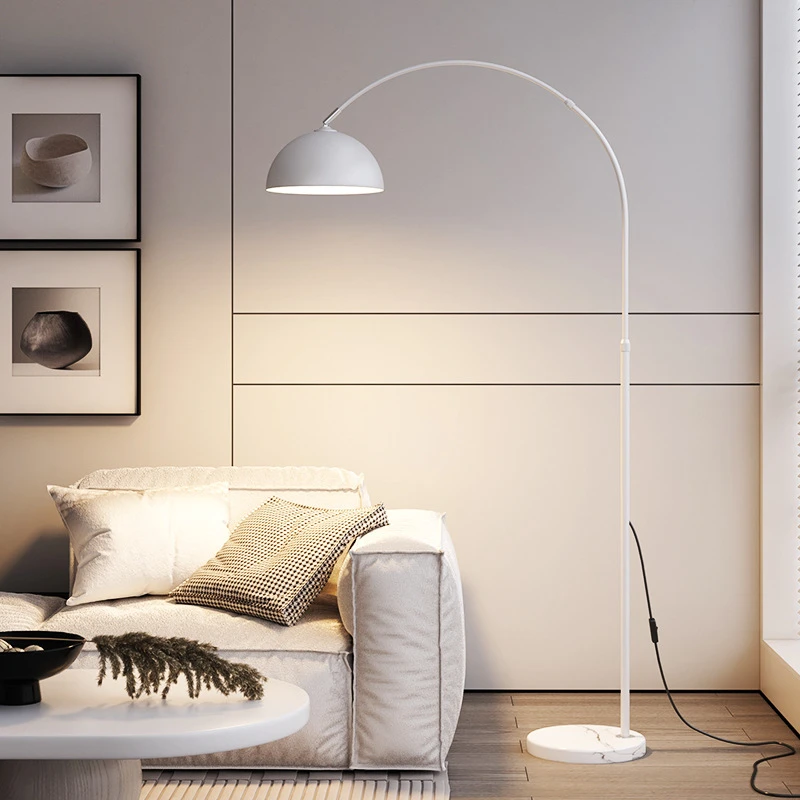 Imagem -05 - Modern Led Floor Lamp Simples Mármore Base Metal Standing Light Quarto Sala Decoração Corner Floor Light