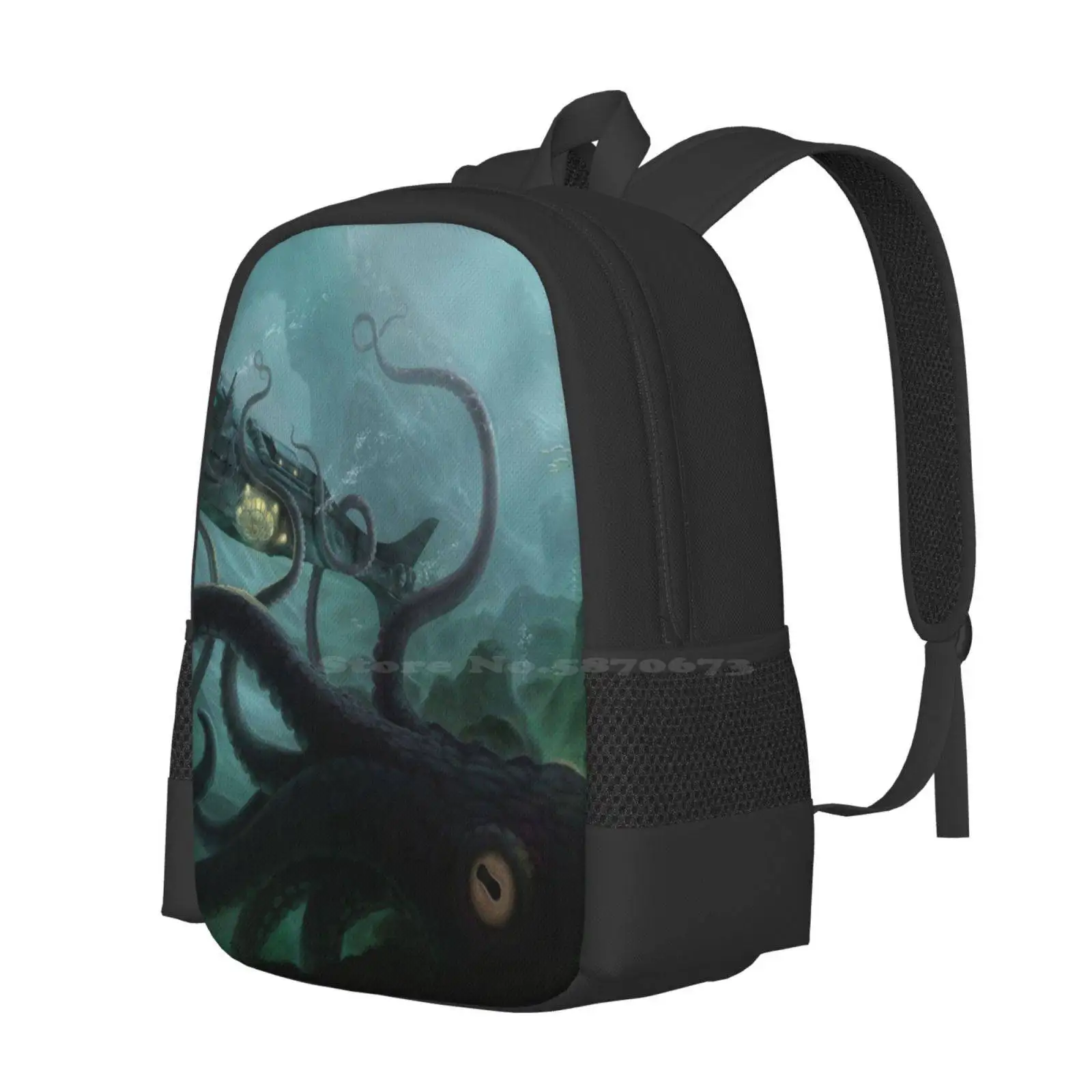 Der Nautilus-Taschen-Rucksack für Männer, Frauen, Mädchen, Teenager, Science-Fiction, Sci-Fi, U-Boot, Nautilus, Kapitän, Nemo, Ozean, Meer, Tintenfisch