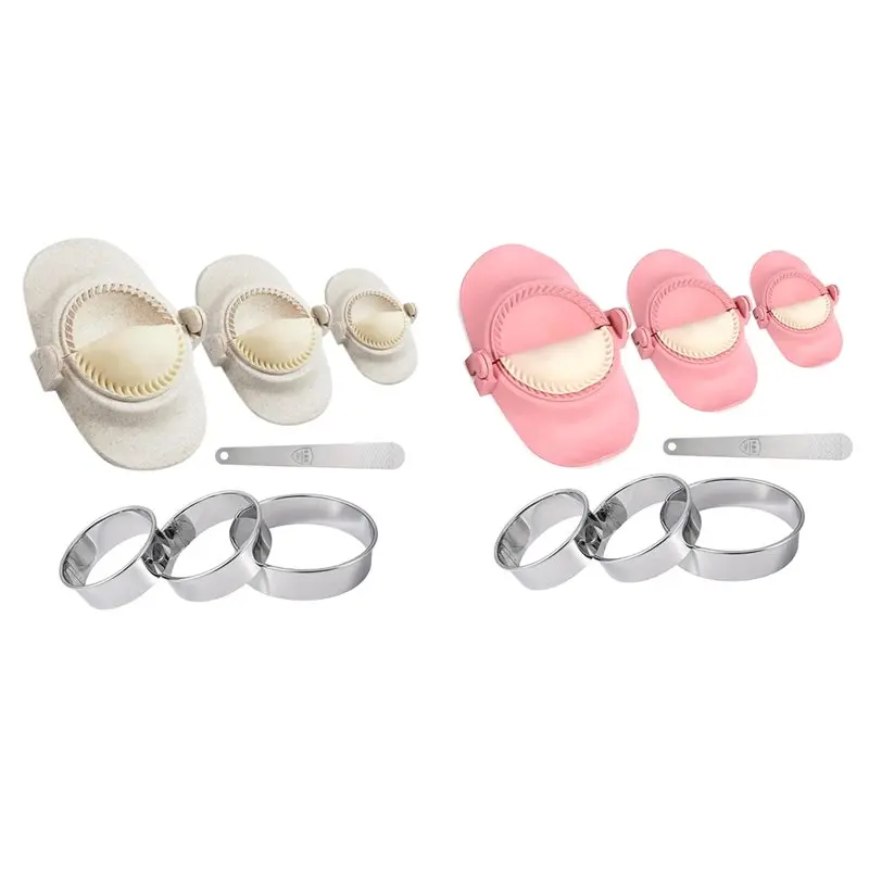 A04G-Dumpling Maker For Pierogi Empanadas Mold Maker Set With Dough Cutter, 14Pcs Dumpling Mold Set And Cutter