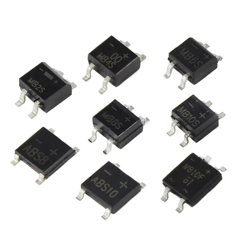 

10pcs/lot New SMD Rectifier Bridge MB2S/MB4S/MB6S/MB8S/MB10F/MB10S/ABS8/ABS10 Bridge Stacks