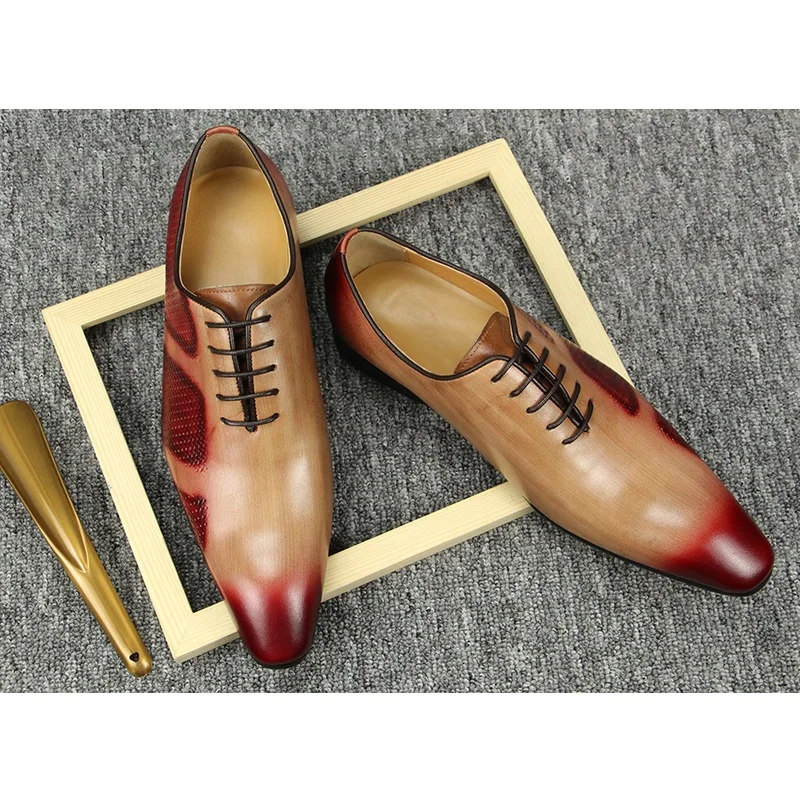 Lace Up Men Shoes Wedding Business Sapato Oxfords Genuine Leather Loafer Summer Casual  Footwear Social Luxury Office Dress Shoe