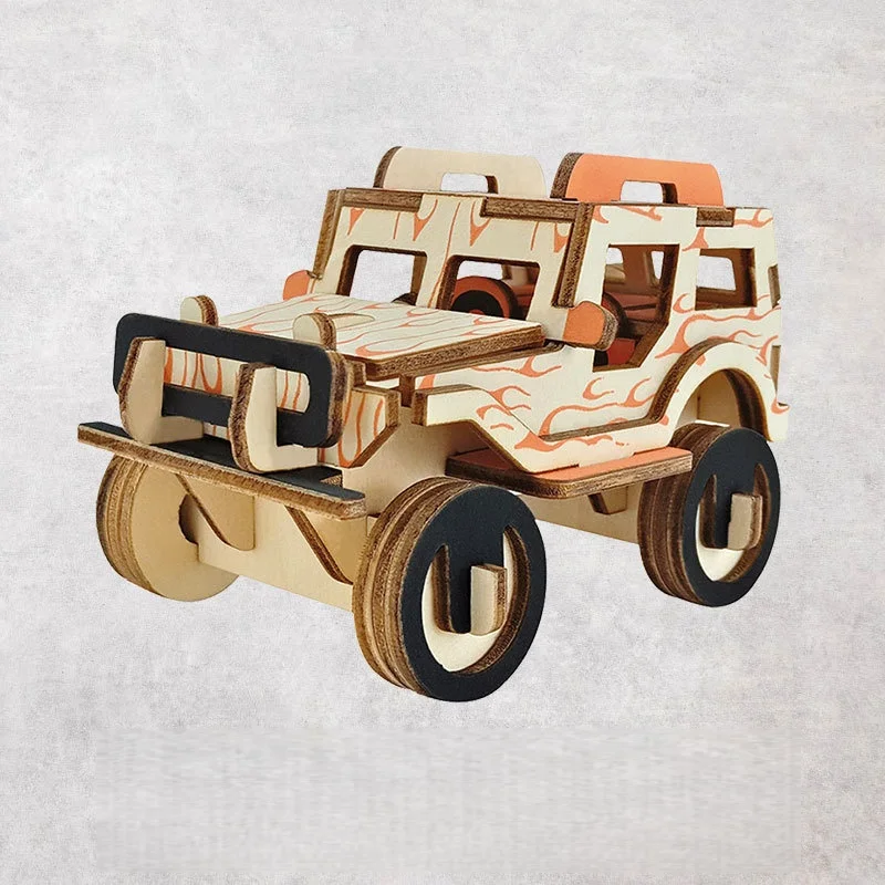OUZEY 3D 木製車モデルキット、DIY 車両組み立てパズル、ティーンエイジャーと大人のための教育用組み立ておもちゃ