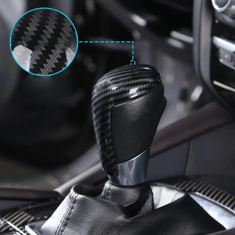 ABS Carbon Fiber Style Gear Head Shift Knob Cover Trim for Mazda 3 Axela 6 Atenza CX-5 CX5 CX-4 CX4 AT Accessories 2014-2021
