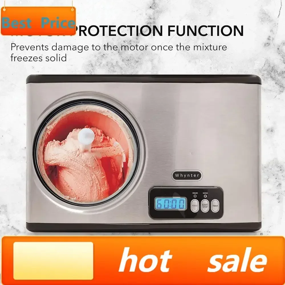 Activity price  5PopularAutomatic 1.6 Qt Ice Cream Maker with LCD Display, Timer, No Pre-Freezing, Stainless Steel
