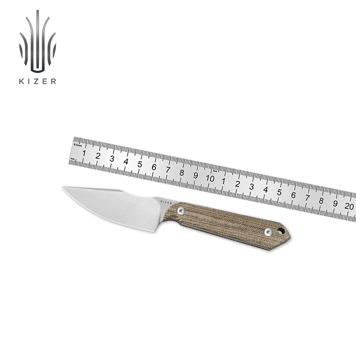

Kizer EDC Fixed Blade Knife Mini Harpoon 1040S7 2025 New Micarta Handle with AEB-L Steel Blade Survival Camping Knives