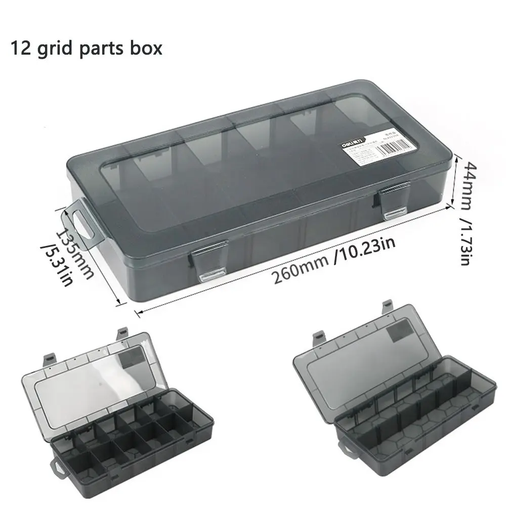 Caja de almacenamiento de herramientas de embalaje ajustable transparente, caja organizadora de componentes, accesorios de joyería, tornillo de