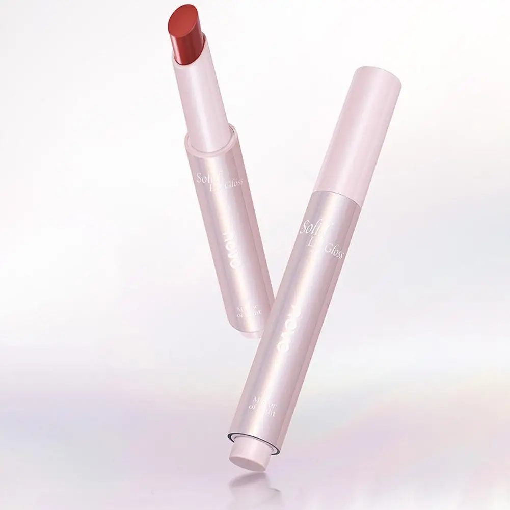 

1pcs Solid Lip Gloss Cute Hydrating Mirror Red Brown Tint Lips Lipstick Nature Clear Nude Cosmetics Makeup Lip Moisturizing B1T7
