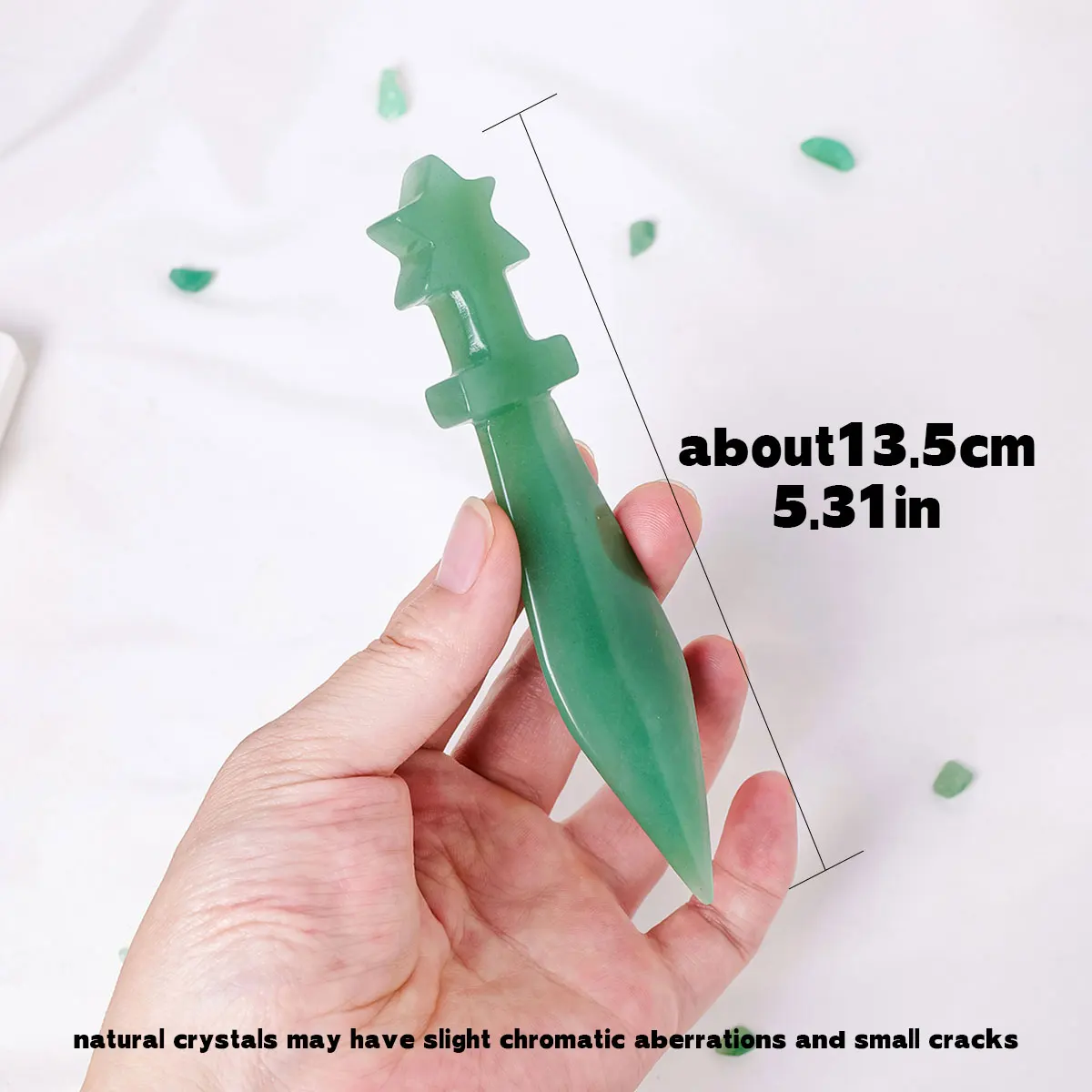 1PC Crystal Carved Witch's Dagger Gemstone Athame Decorative Occult Ritual Knife Home Decor Crystal Gift Home Decoration