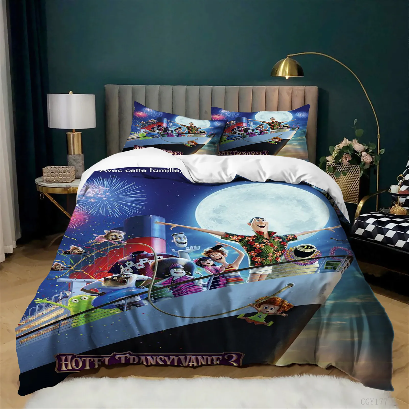 

Комплект постельного белья Hotel Tran-sylvania Classic: легкий пододеяльник, ультрамягкий, с графическим рисунком, всесезонный, 3 предмета, для подростков