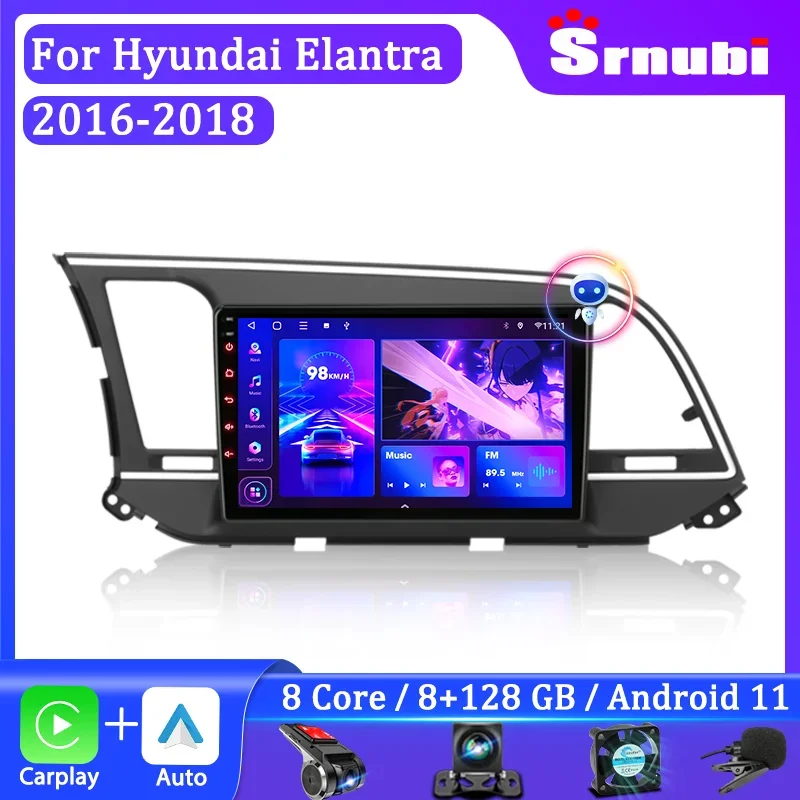

Srnubi 2 Din Android Car Radio For Hyundai Elantra 6 2016 2017 2018 Multimedia Player Navigation Carplay Audio Auto Speakers DVD
