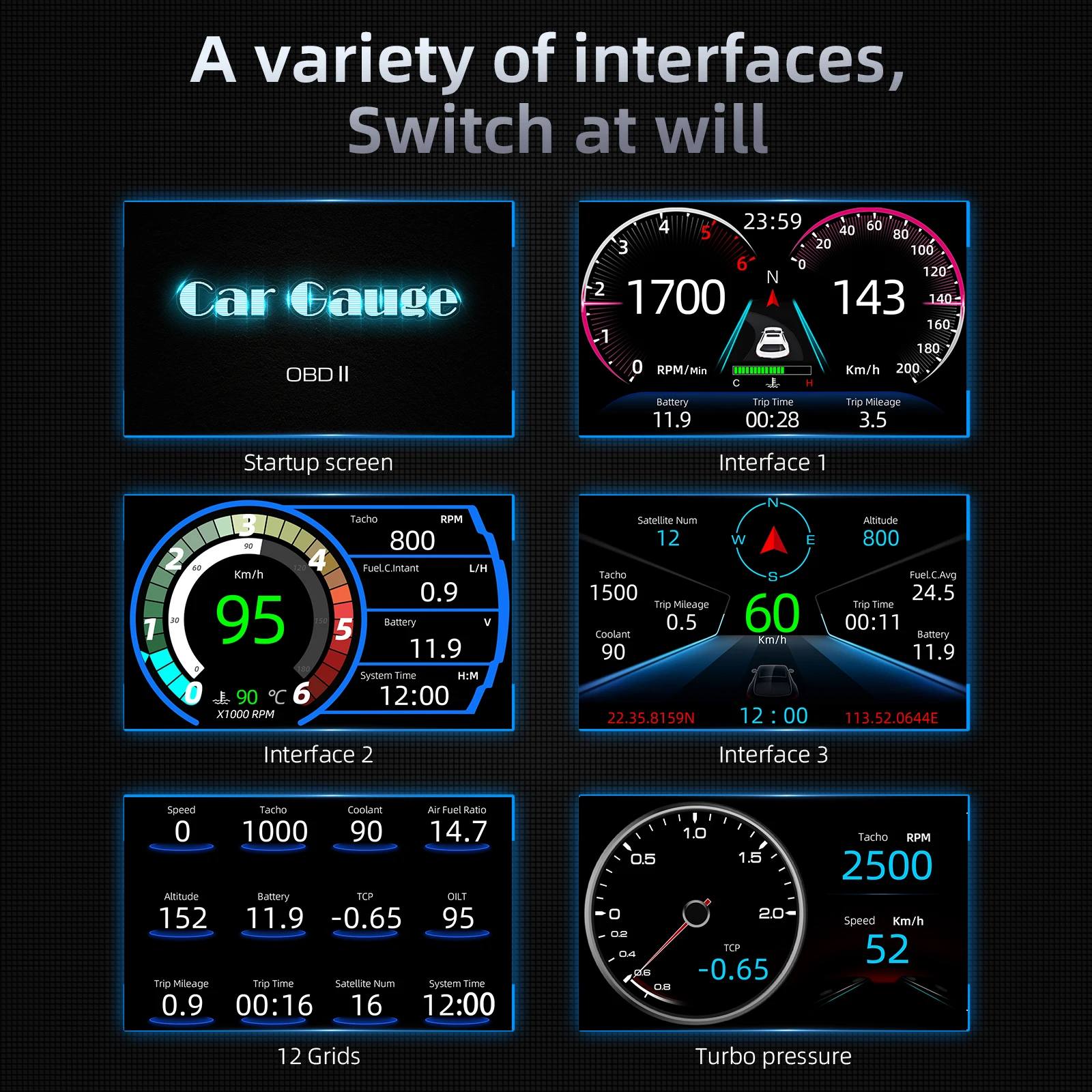 4-inch Touchable Screen Head Up Display F11 PRO OBD+GPS Car HUD Car OBD2 Digital On Board Computer Engine Electronic Accessories
