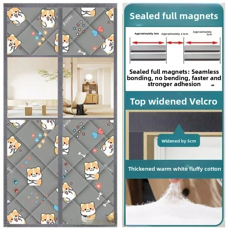 

Утепленная зимняя дверная штора: звукоизоляционная, ветрозащитная, в китайском стиле, для ресторанов и дома, из ткани, с художественным дизайном