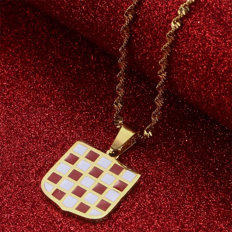 Croatia Falg Charm Pendant Necklaces Women Croatian Jewelry