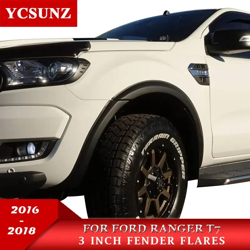 3 Inch Fender Flares Wheel Arch For Ford Ranger Wildtrak T7 2016 2017 2018 2019 2020 2021 2022 Double Cabin Accessories