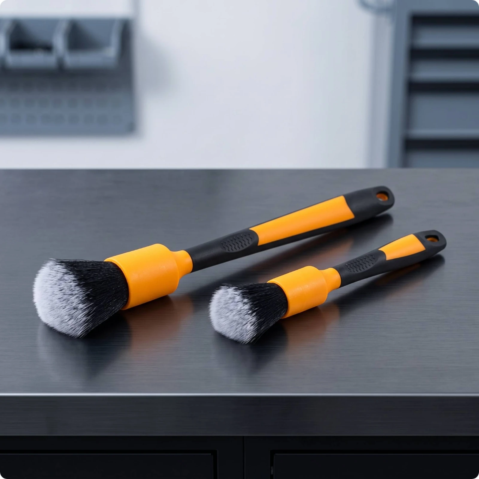 2 Pieces Car Detailing Brush Set Comfortable Grip Car Detailing Brush with Soft Bristles Universal Ergonomic
