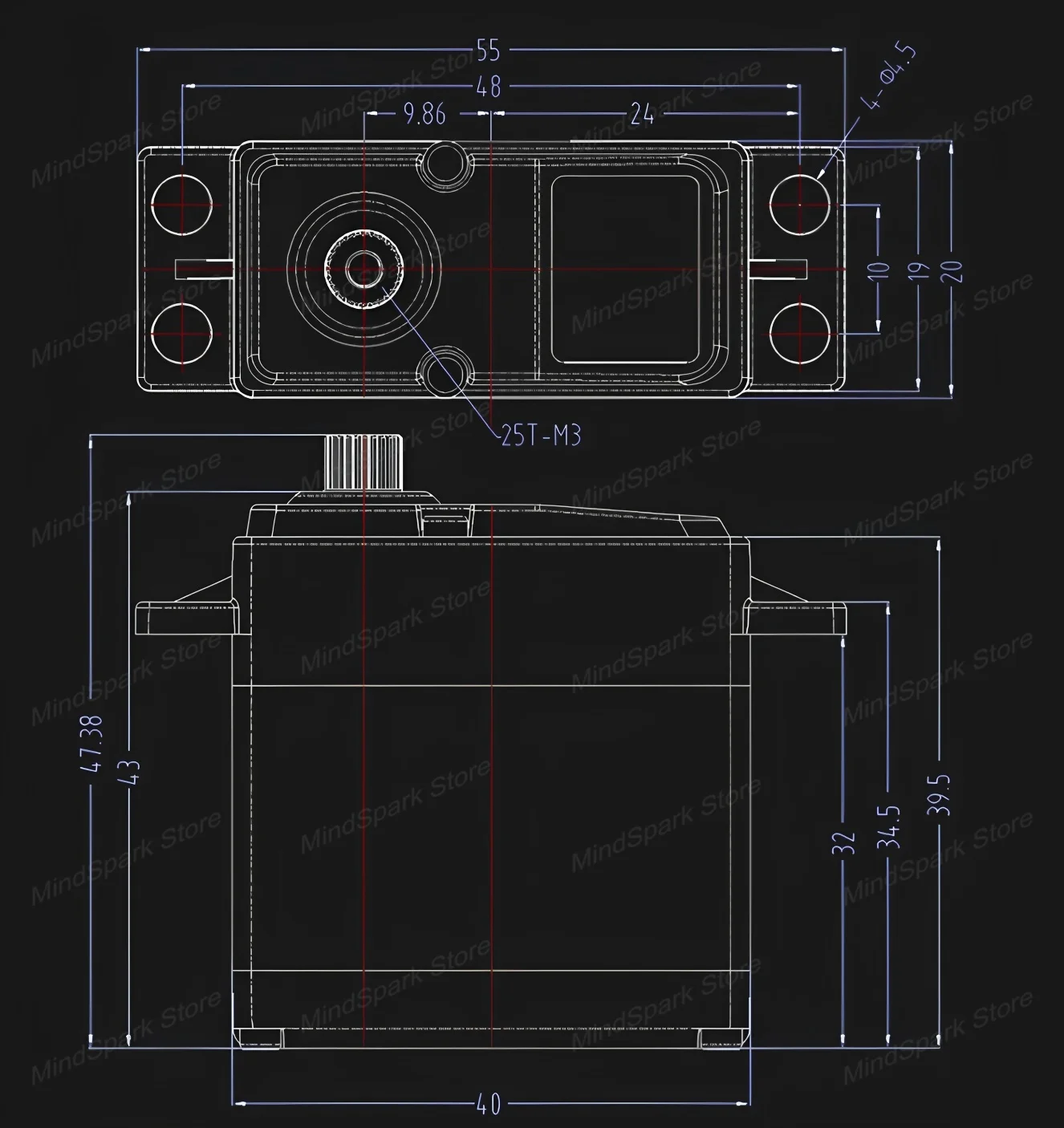 Servo digitale 35KG Motore con nucleo ingranaggi in metallo Coppia elevata da 180 gradi 4-8,4 V Servos per giocattoli di modifica modello di auto aereo robot fai da te