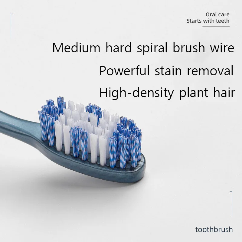 Medium Hard Spiral Brush Wire Adult Toothbrush High-density Plant Hair Couple Travel Toothbrush Set Clean Teeth Mouth Every Day