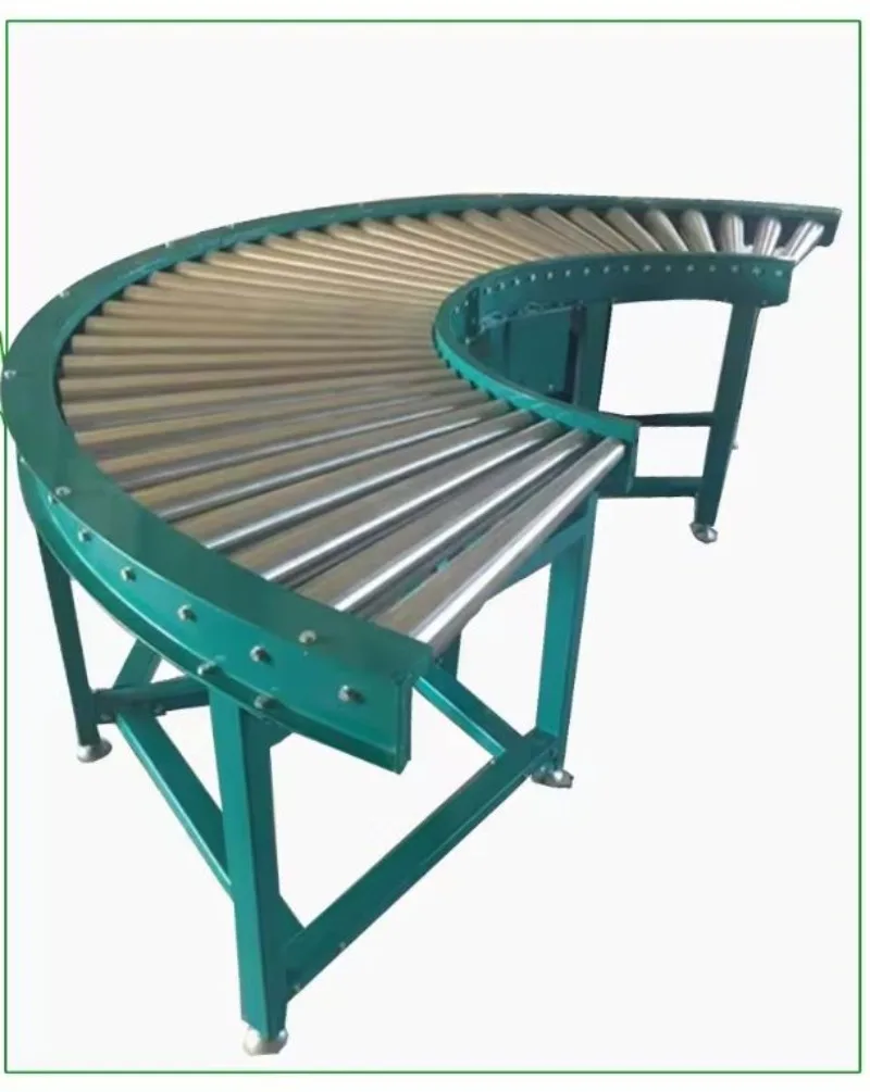 Motorized PVC Steel Turning Roller Conveyor Heavy Loading Carbon Steel PVC Roller Curved Conveyor Mini Machine