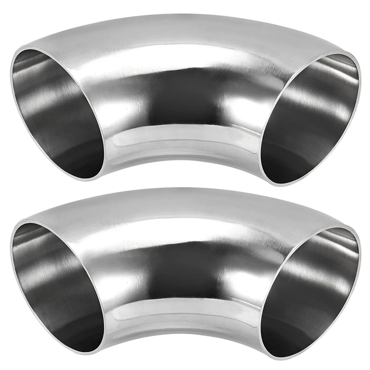 AA25 2Pack 3 Polegadas Cotovelo de Aço Inoxidável 304 90 ° Cotovelo dobrado de mandril, espessura 2mm, para tubo de cotovelo de escape modificado de carro, mandril