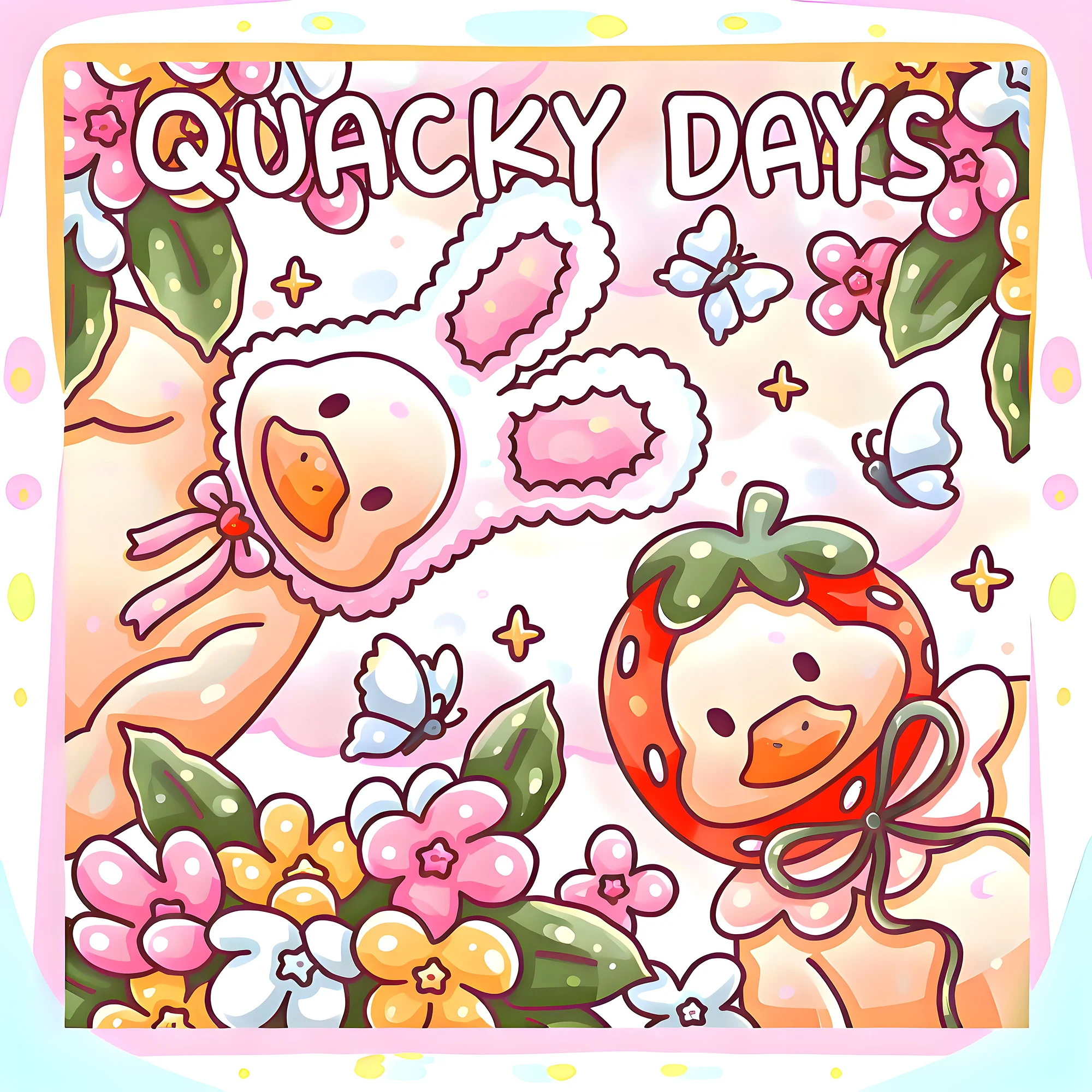 Libro para colorear de pato Kawaii: 24 páginas de imágenes lindas y divertidas para relajación y meditación, 7,8x7,8 pulgadas, regalo perfecto