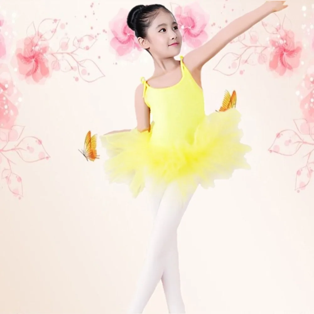 

Girls Spaghetti Strap Ballet Tutu Dress Dance Performance Practice Leotard Princess Soft Tulle Skirt Elegant Cute Look