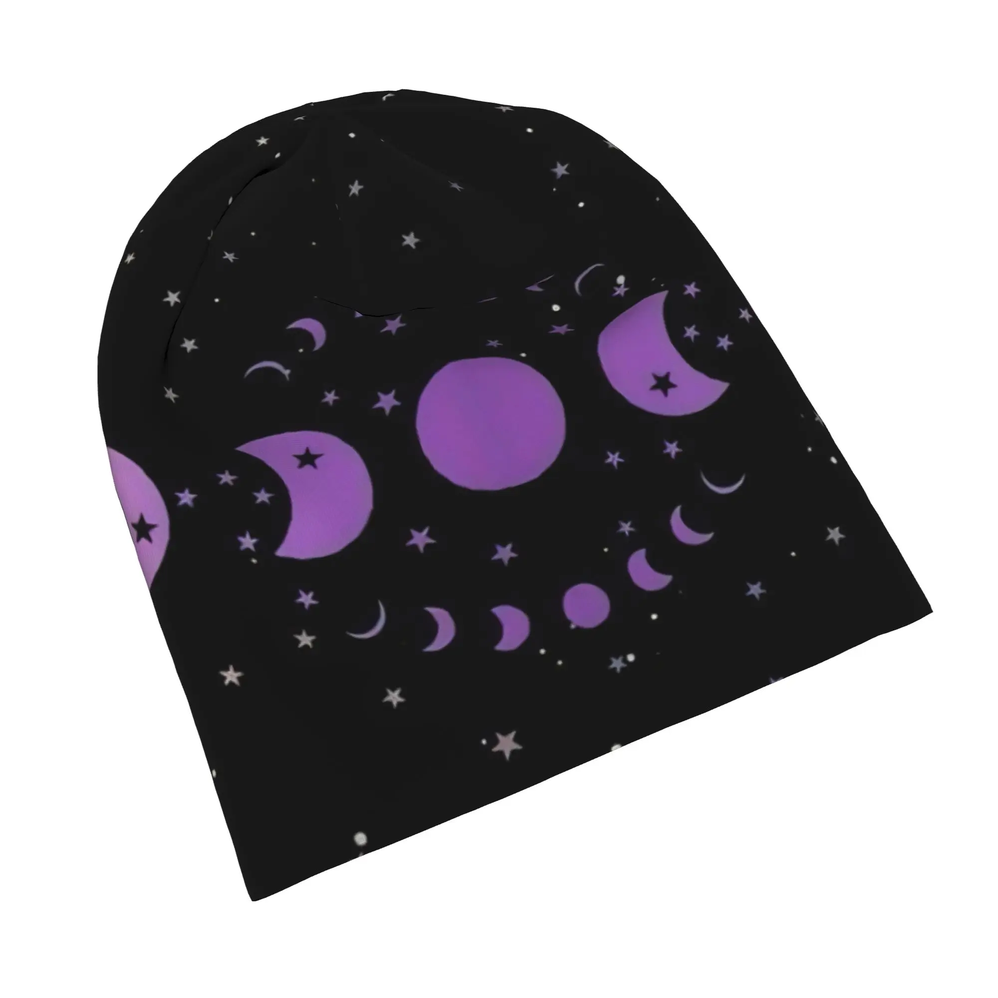 Sun and Moon Bonnet Hats Autumn Winter Outdoor Mysterious Star Skullies Beanies Hats Men's Women's Warm Dual-use Cap