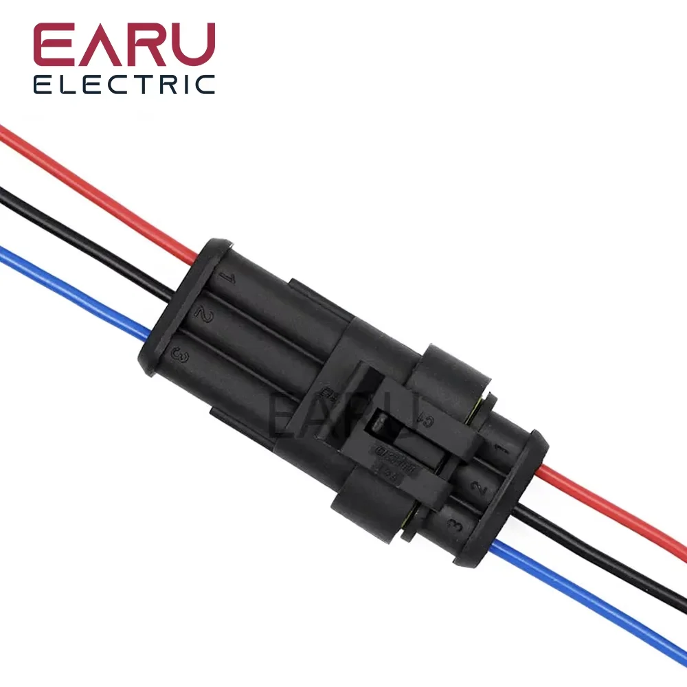 1set AMP 1P 2P 3P 4P 5P 6P Way Waterproof Electrical Auto Connector Male Female Plug with Wire Cable harness for Car Motorcycle