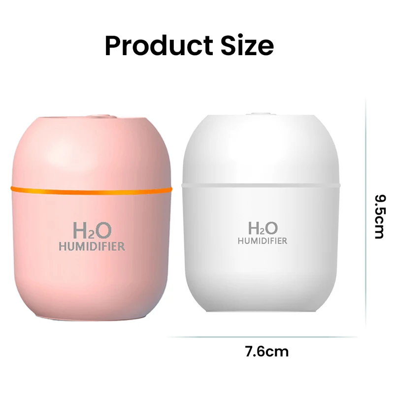 USB 충전식 미니 가습기, 조용한 쿨 미스트 공기 가습기, 가정 사무실 침실 책상 가습기, 2 가지 미스트 모드, 200ml
