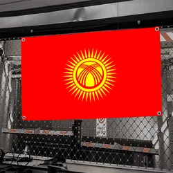 1pc Kyrgyzstan Flag Flags And Banners Four Hole Flag Polyester Outdoor Decor Room Aesthetic