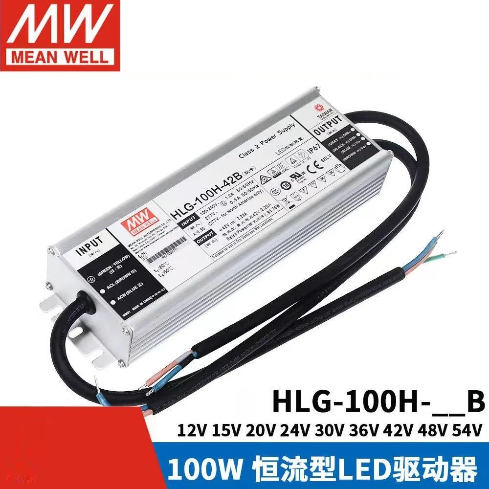 

MeanWell HLG-100H-54B 54V 1.77A Constant Voltage Constant Current 3 in 1 dimming LED lighting Driver Water proof PFC IP67